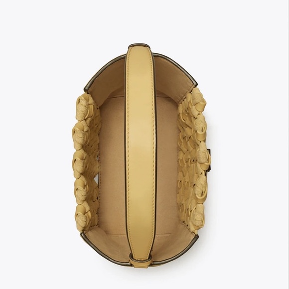Tory Burch McGraw Woven Embossed Small Bucket Bag - Picture 4 of 12
